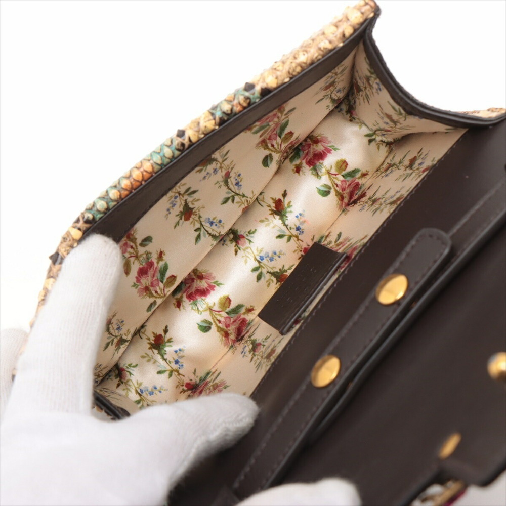 Gucci Shoulder Brown Chain Python Bag - image 6